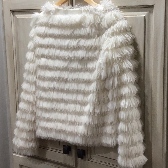 Military Hippie White Fringe Jacket - Picture 3 of 3